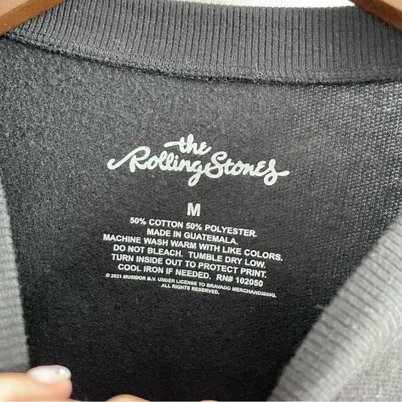 The Rolling Stones | Womens Black & Red Lip Logo With Hearts Sweatshirt Pullover - Picture 5 of 5